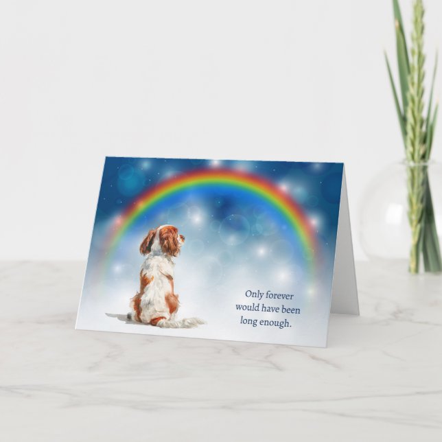 Loss of Cavalier King Charles Spaniel Night Lights Holiday Card (Front)