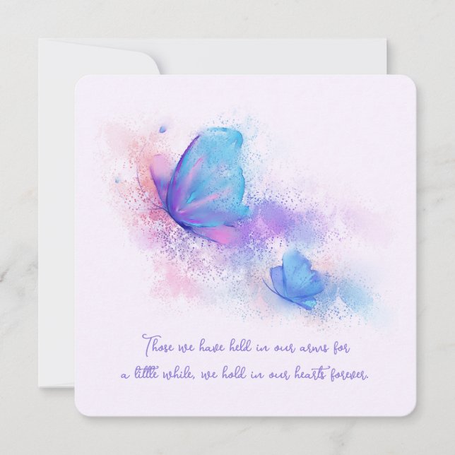 Loss of Child Infant Stillborn Butterfly Sympathy Card (Front)