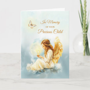 Loss of Child Sympathy Angel with Candle Butterfly Card