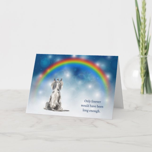 Loss of Chinese Crested Dog Night Lights Sympathy Holiday Card (Front)