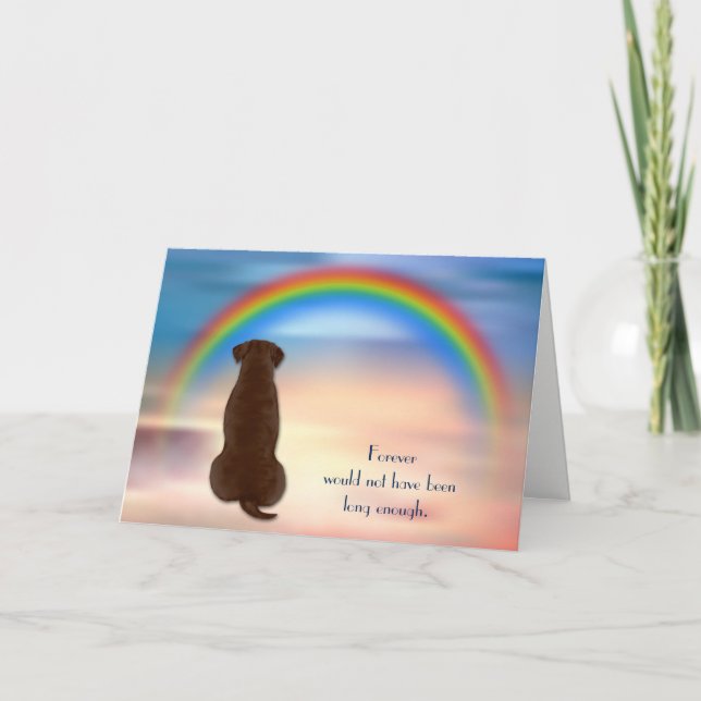 Loss of Chocolate Lab Rainbow Sympathy Card (Front)
