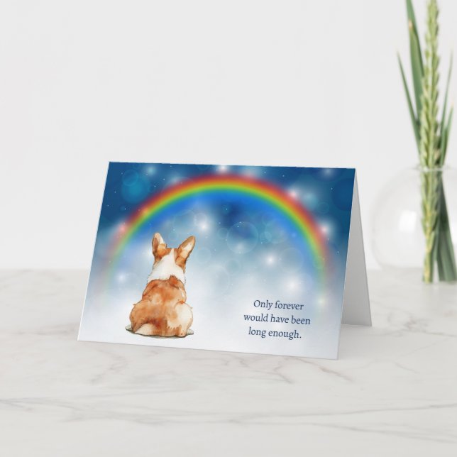Loss of Corgi Dog Night Lights Sympathy Holiday Card (Front)