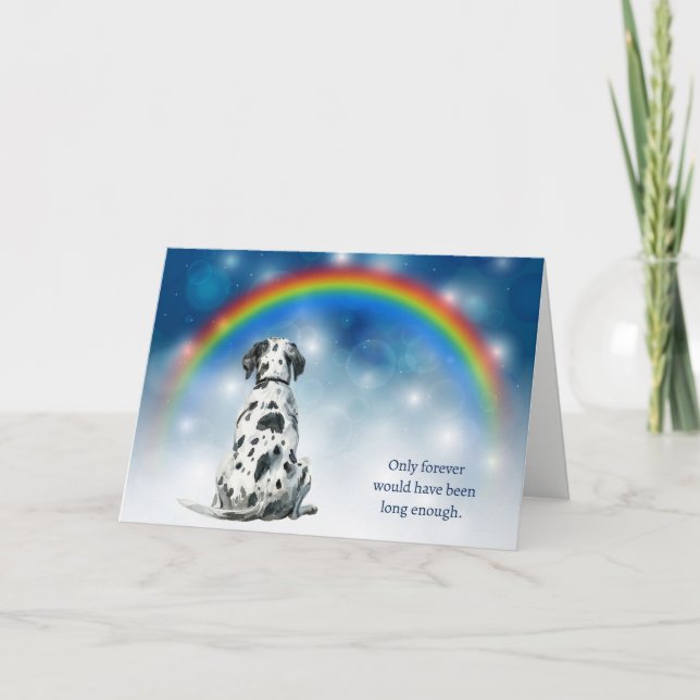 Loss of Dalmatian Dog Night Lights Sympathy Holiday Card (Front)