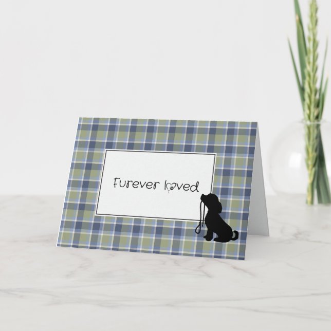 Loss of Dog Sympathy With Plaid Frame Card (Front)
