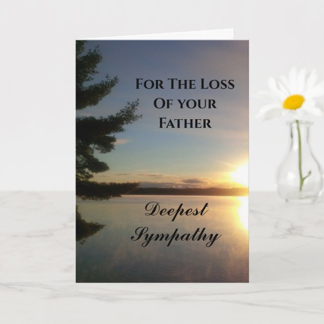 Loss Of Father Sunset Deepest Sympathy Card (Small Plant)