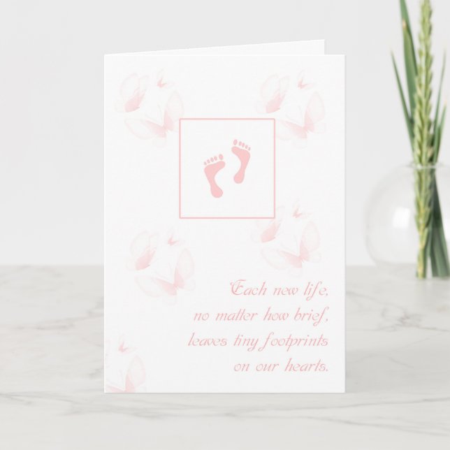 Loss of Female Child Sympathy Little Footprints Card (Front)