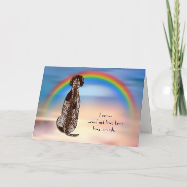 Loss of German Shorthair Dog Rainbow Sympathy Card (Front)