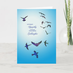 Loss of goddaughter, sympathy card, flying birds card
