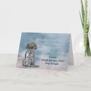 Loss of Gray Black Poodle Condolence Sympathy Card
