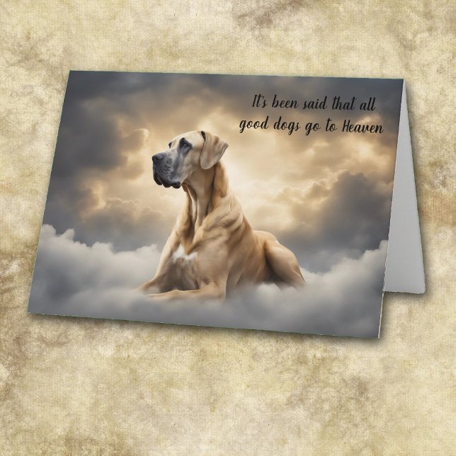 Loss of Great Dane Dog Heaven Sympathy Holiday Card (Creator Uploaded)
