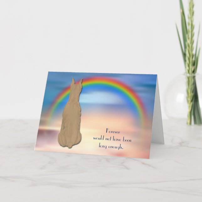 Loss of Great Dane Dog Rainbow Sympathy Card (Front)