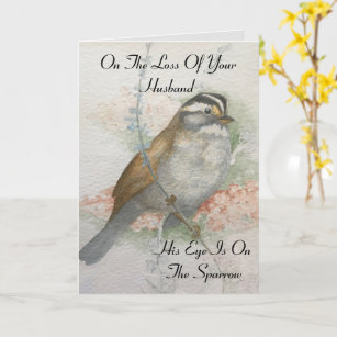 Loss Of Husband Sparrow Bible Quote Sympathy Card