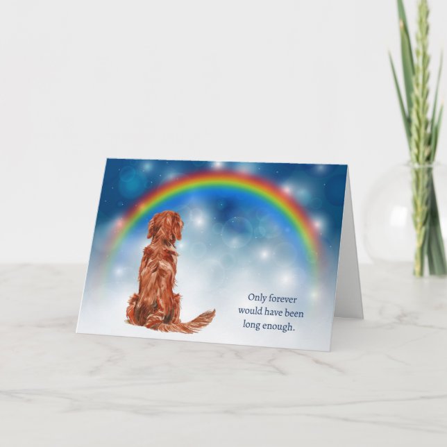 Loss of Irish Setter Dog Night Lights Sympathy Holiday Card (Front)