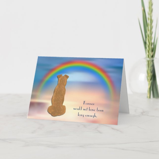 Loss of Irish Terrier Dog Rainbow Sympathy Card (Front)