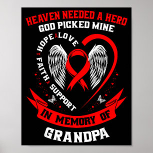 Loss Of Loved One Grandpa Heart Disease Awareness Poster