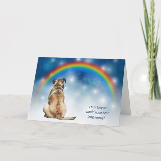 Loss of Mastiff Dog Night Lights Sympathy Holiday Card (Front)