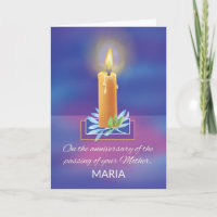 Loss of Mother Anniversary Religious Candle Card