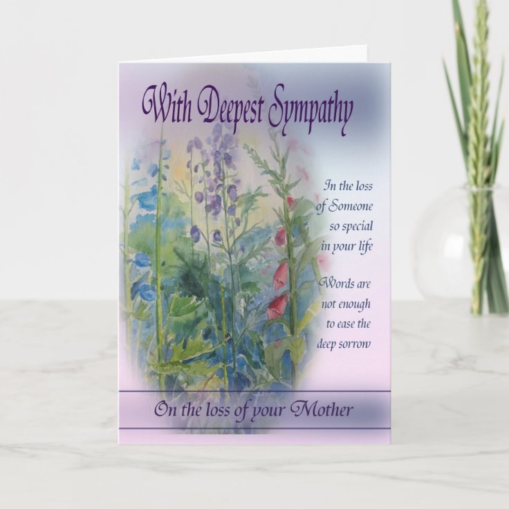 Loss of Mother - With Deepest Sympathy Card | Zazzle