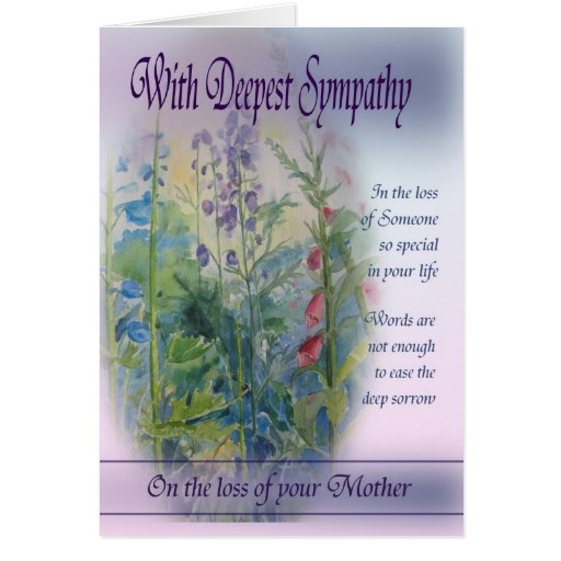 Loss of Mother - With Deepest Sympathy Greeting Card | Zazzle