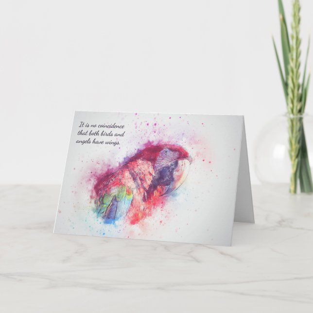 Loss of Pet Bird  Macaw Custom Sympathy Card (Front)