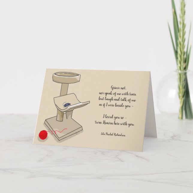Loss of Pet Cat Richardson Quote Custom Sympathy Card (Front)