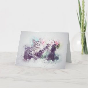 Loss of Pet Cat (Tabby) Custom Sympathy Card