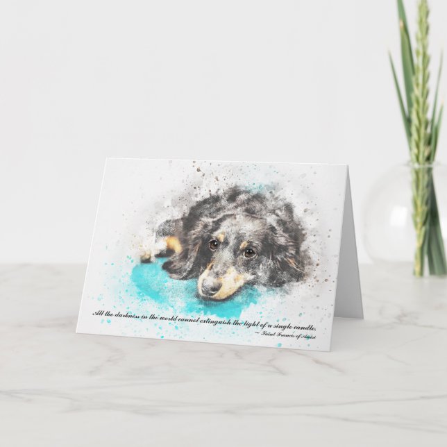 Loss of Pet Dog  (Dachshund) Custom Sympathy Card (Front)