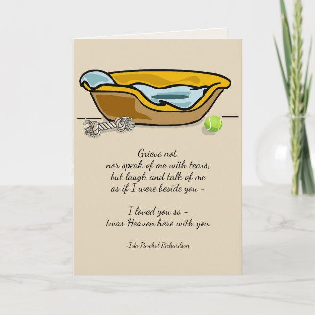 Loss of Pet Dog Richardson Quote Custom Sympathy Card (Front)