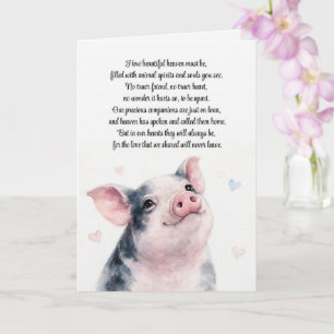 Loss of Pet Pig Sympathy with Spiritual Poem Sweet Card