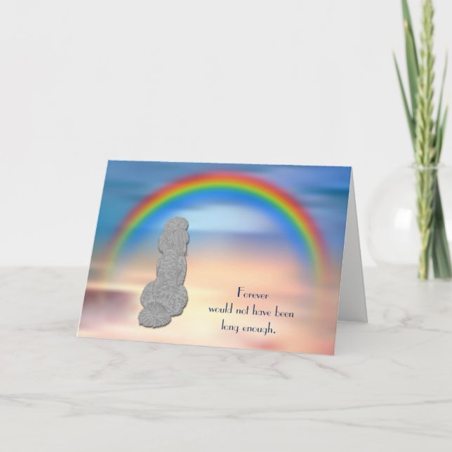 Loss of Poodle Rainbow Sympathy Card (Front)
