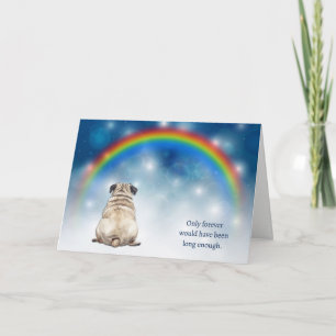 Loss of Pug Dog Night Lights Sympathy Holiday Card