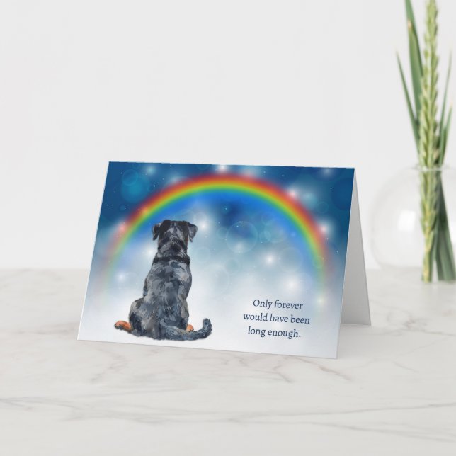 Loss of Rottweiler Dog Night Lights Sympathy Holiday Card (Front)