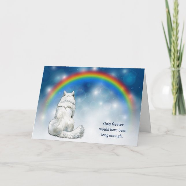 Loss of Samoyed Dog Night Lights Sympathy Holiday Card (Front)