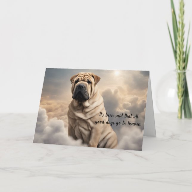 Loss of Shar-Pei Dog Heaven Sympathy Holiday Card (Front)