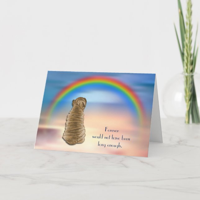 Loss of Shar Pei Dog Rainbow Sympathy Card (Front)