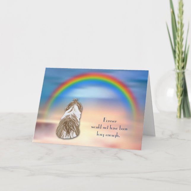 Loss of Shih Tzu Dog Rainbow Sympathy Card (Front)