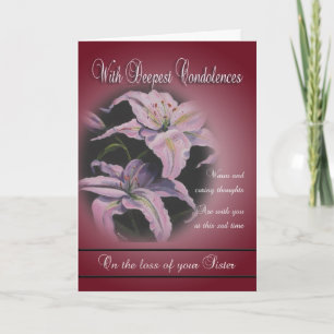 Loss of Sister - With Deepest Condolences Card