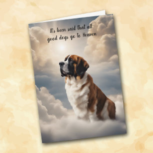 Loss of St Bernard Dog Heaven Sympathy Holiday Card