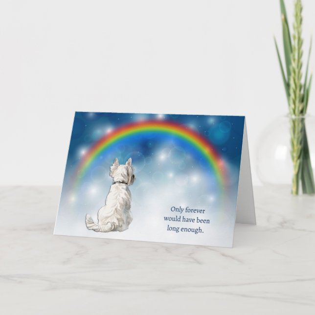 Loss of West Highland White Terrier Night Lights Holiday Card (Front)