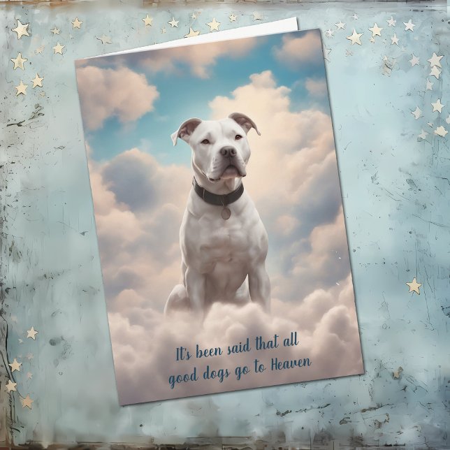 Loss of White Pitbull Dog Heaven Sympathy Card (Creator Uploaded)