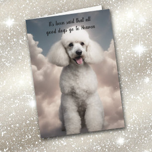 Loss of White Poodle Dog Heaven Sympathy Holiday Card