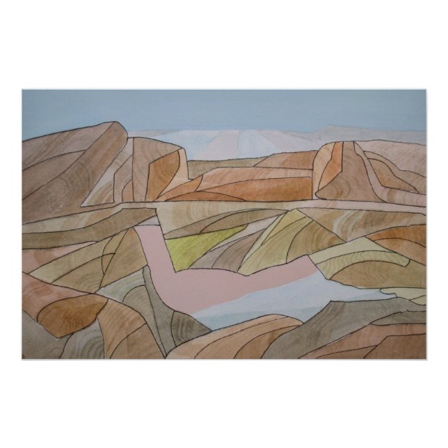 Lost Beach Watercolor Line Art Print (Front)