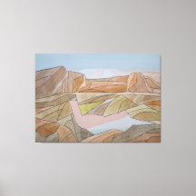 Lost Beach Watercolor Line Art Print