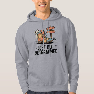 Lost But Determined – Hiking Boot & Map with Trail Hoodie