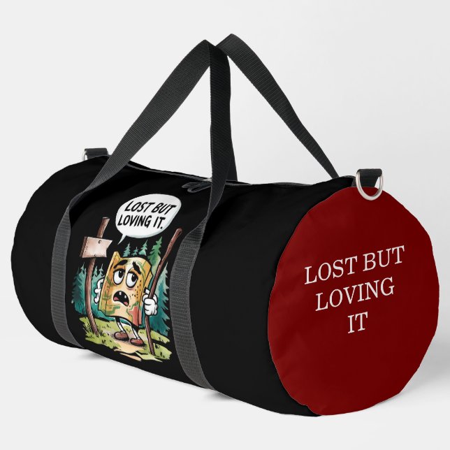 Lost But Loving It Adventure Duffle Bag (Left Corner)