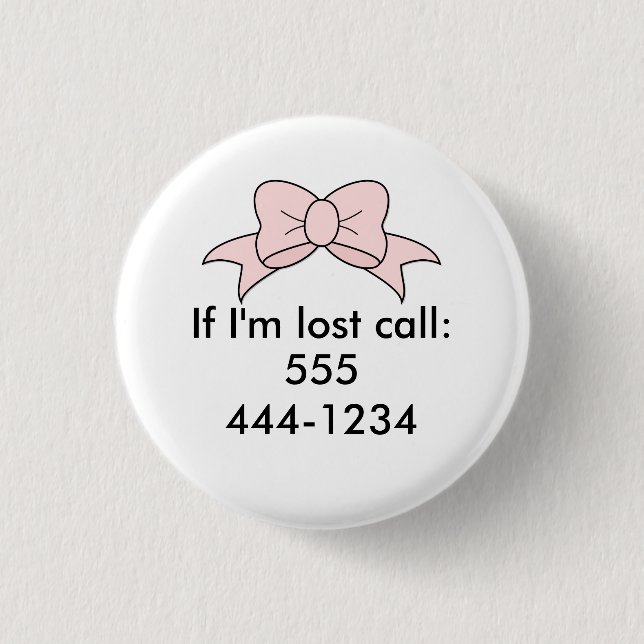 Lost Child ID 1 Inch Round Button (Front)