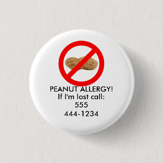 Lost Child ID with Peanut Allergy 1 Inch Round Button