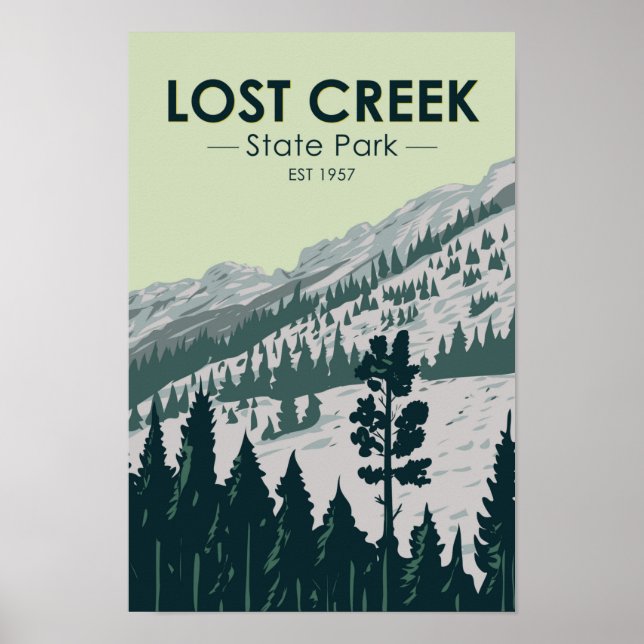 Lost Creek State Park Montana Vintage Poster (Front)