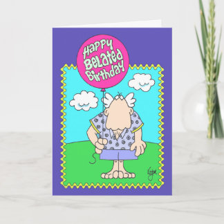 LOST FACE Belated Birthday Card