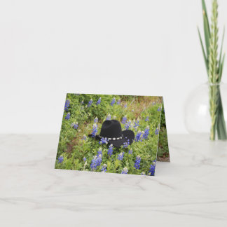 Lost Hat and Bluebonnets Card